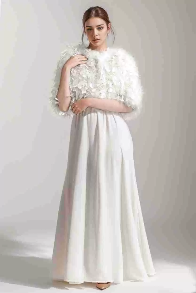 Women's half-sleeved jackets, cropped tops, turkey feather knitted coats, real feather clothing factory, wholesale available, customizable