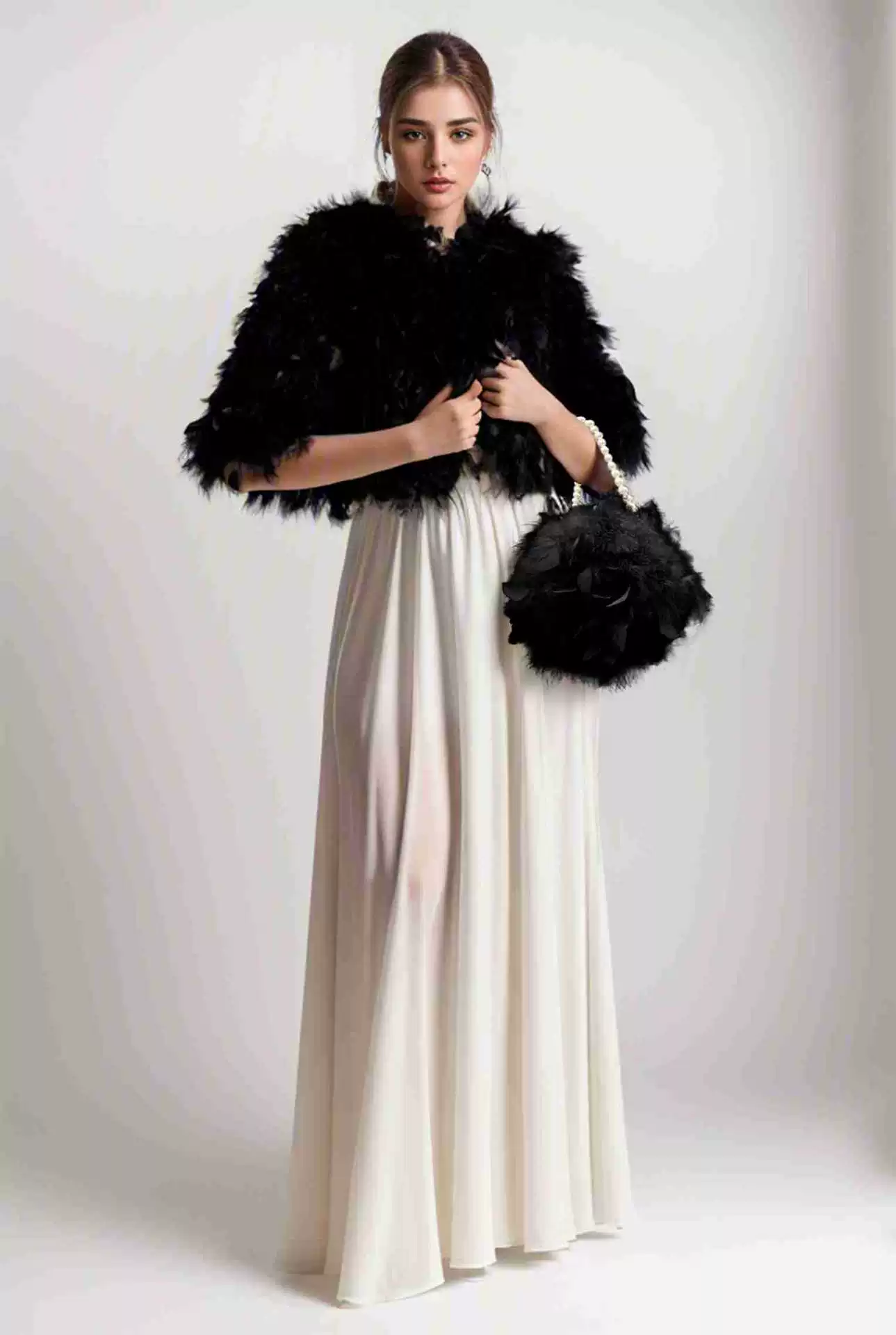 Women's half-sleeved jackets, cropped tops, turkey feather knitted coats, real feather clothing factory, wholesale available, customizable