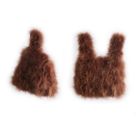 Vest bag, feather bag, handmade bag, soft bag, plush bag, fur bag, can be wholesaled