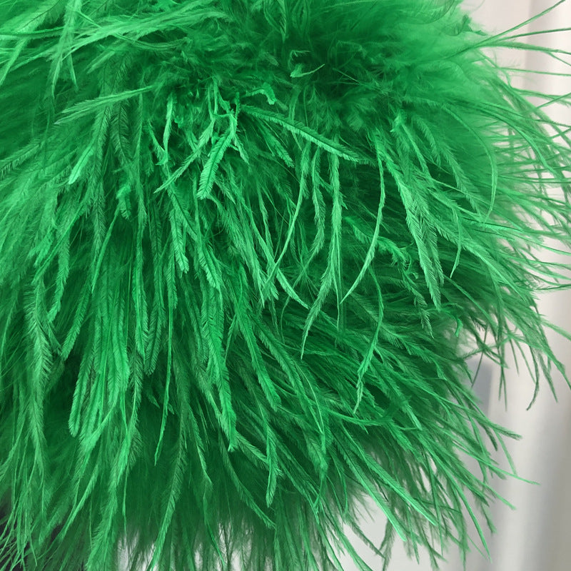 Women's handbags, ostrich feather bags, messenger bags, feather fur bags, party bags, real fur bags, handmade bags, wholesale, customizable, multiple colors, gold bracelet bags,