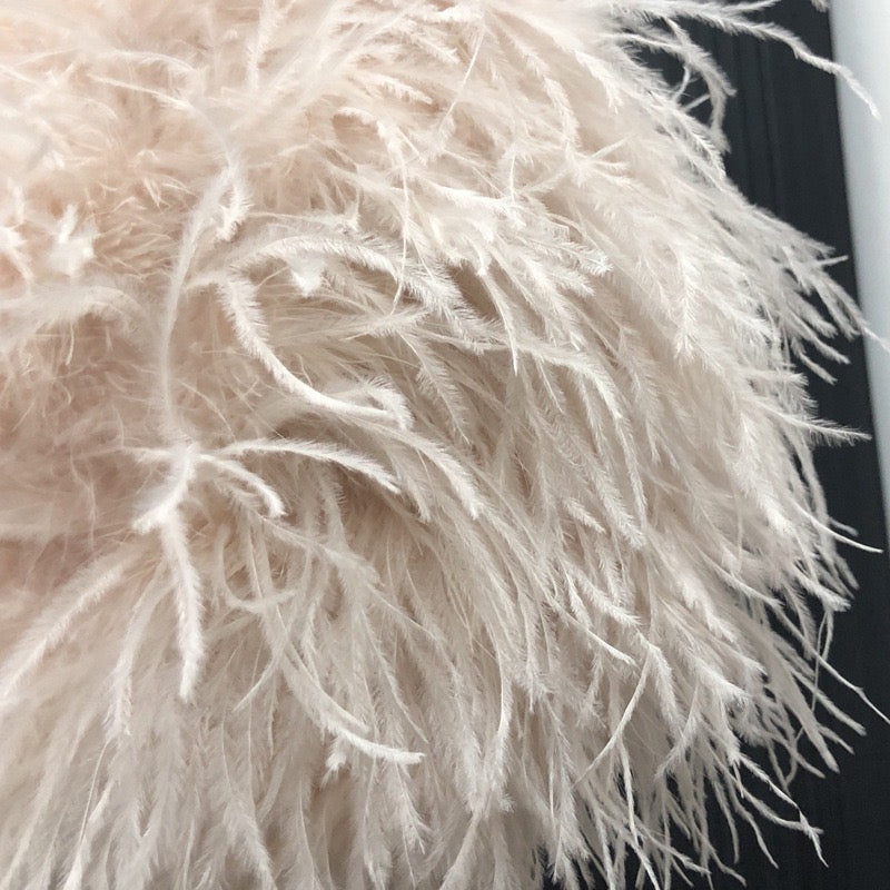 Ostrich feather vest tube top for women sexy off-shoulder top handmade