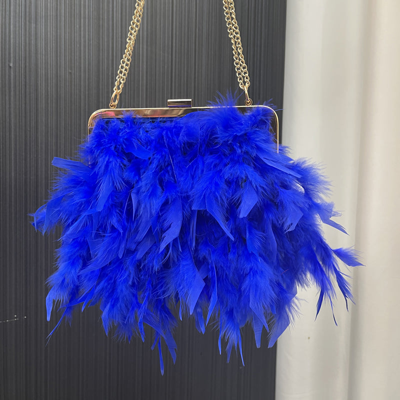 Bags made of feathers, ladies bags, shoulder bags, messenger bags, square bags, mobile phone bags, banquet bags, wholesale available