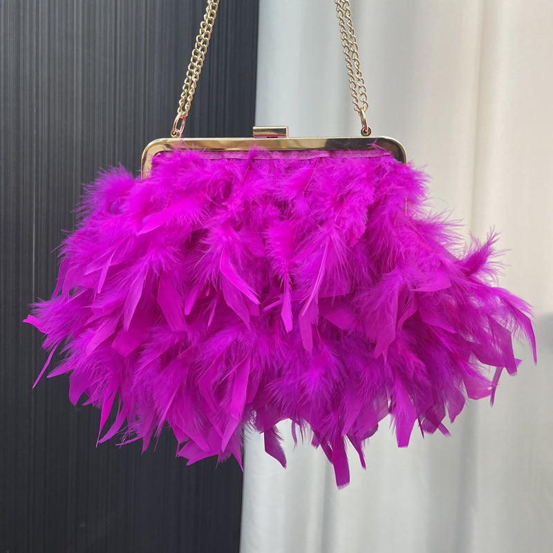 Bags made of feathers, ladies bags, shoulder bags, messenger bags, square bags, mobile phone bags, banquet bags, wholesale available