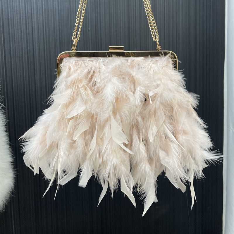 Bags made of feathers, ladies bags, shoulder bags, messenger bags, square bags, mobile phone bags, banquet bags, wholesale available