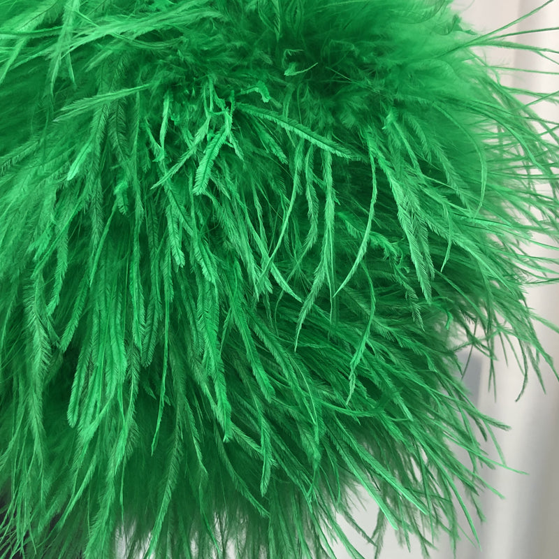 Ostrich Feather Coat Women's Handmade Real Fur Half Sleeve Coat