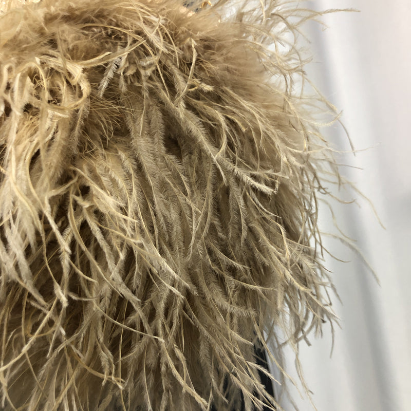 45cm long ostrich feather coat for women, short coat, real feather hand-woven and sewn, thin cotton in winter, warm and soft, wholesale clothing factory, custom sizes available