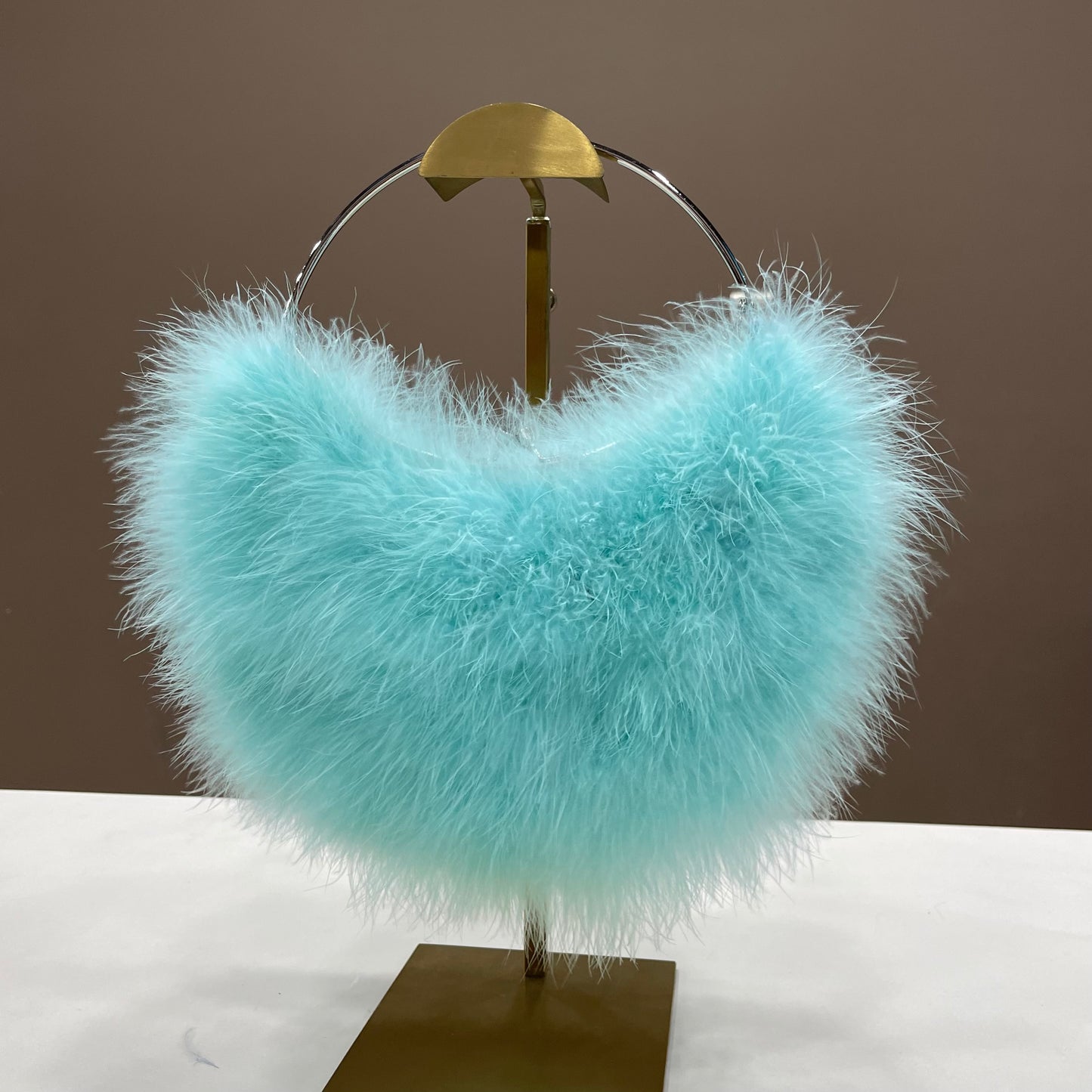 Women's bags turkey feather hand-woven handbags silver bracelet bag crescent bag mobile phone bag multiple colors small bag can be wholesale