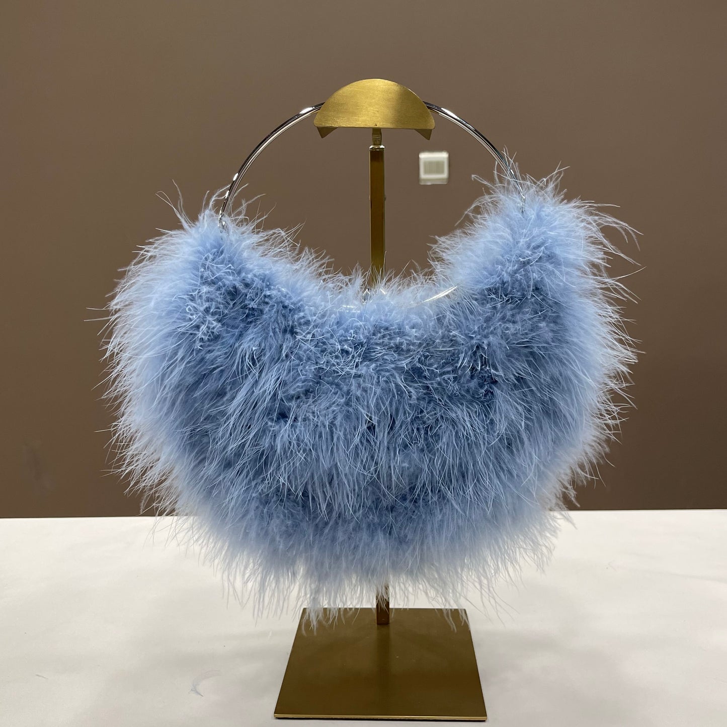 Women's bags turkey feather hand-woven handbags silver bracelet bag crescent bag mobile phone bag multiple colors small bag can be wholesale