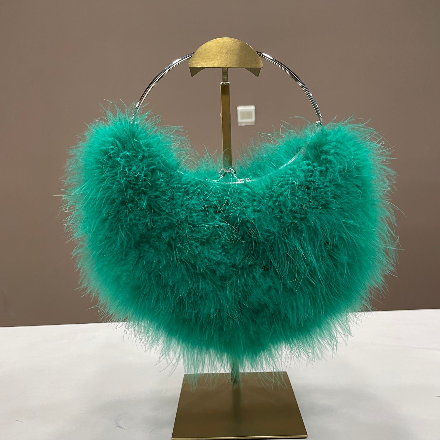 Women's bags turkey feather hand-woven handbags silver bracelet bag crescent bag mobile phone bag multiple colors small bag can be wholesale