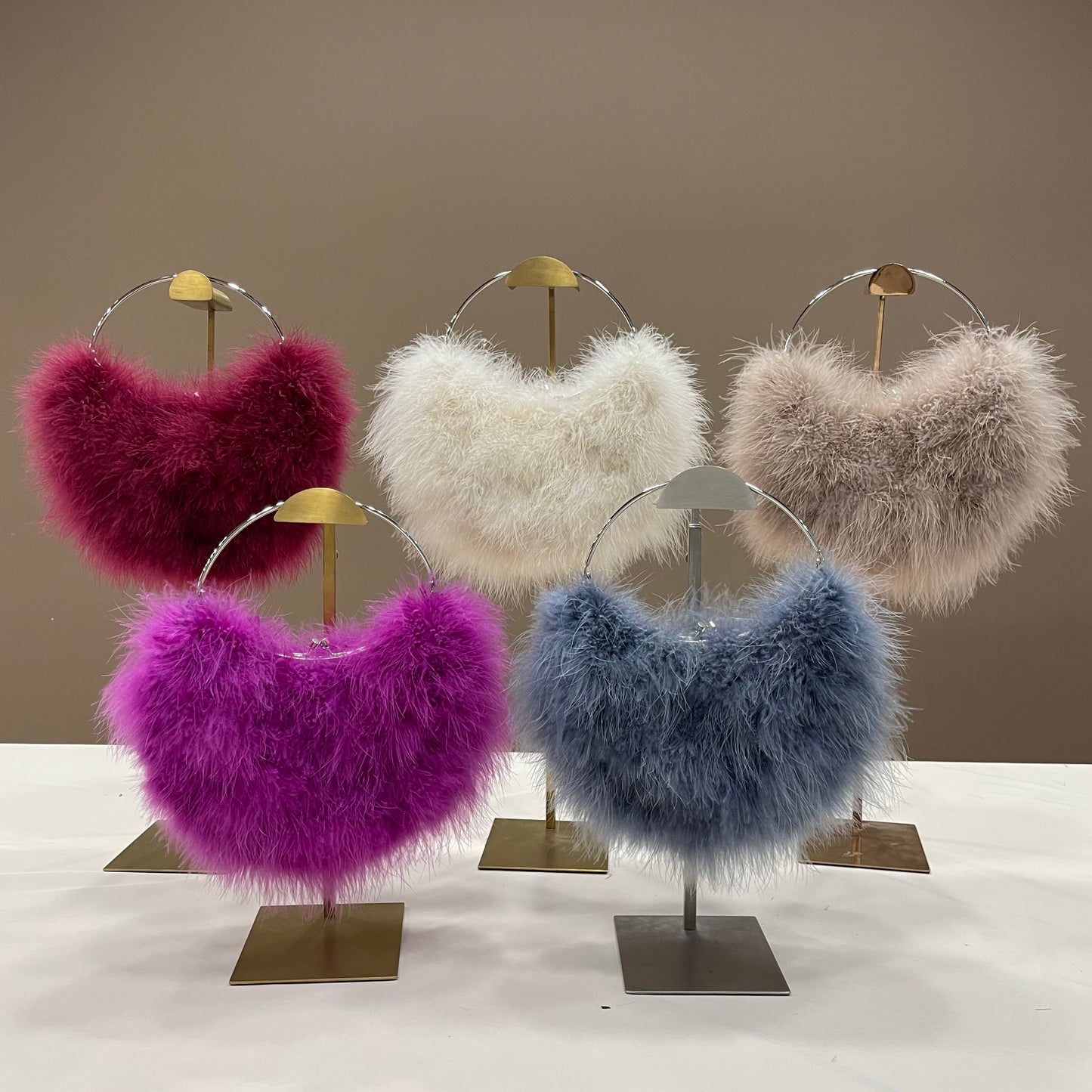 Women's bags turkey feather hand-woven handbags silver bracelet bag crescent bag mobile phone bag multiple colors small bag can be wholesale