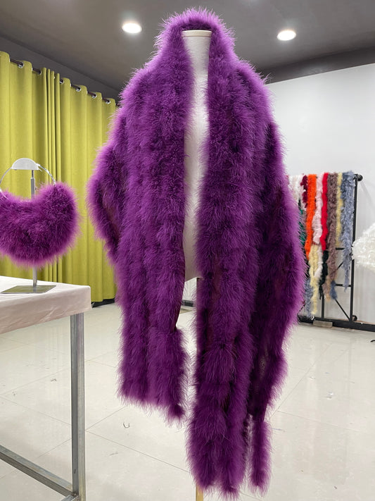 Women's shawls, extended shawls, women's neck scarves, scarves, made of turkey feathers, hand-woven, can be worn in all seasons, dress shawls, banquet shawls, clothing factories that can wholesale