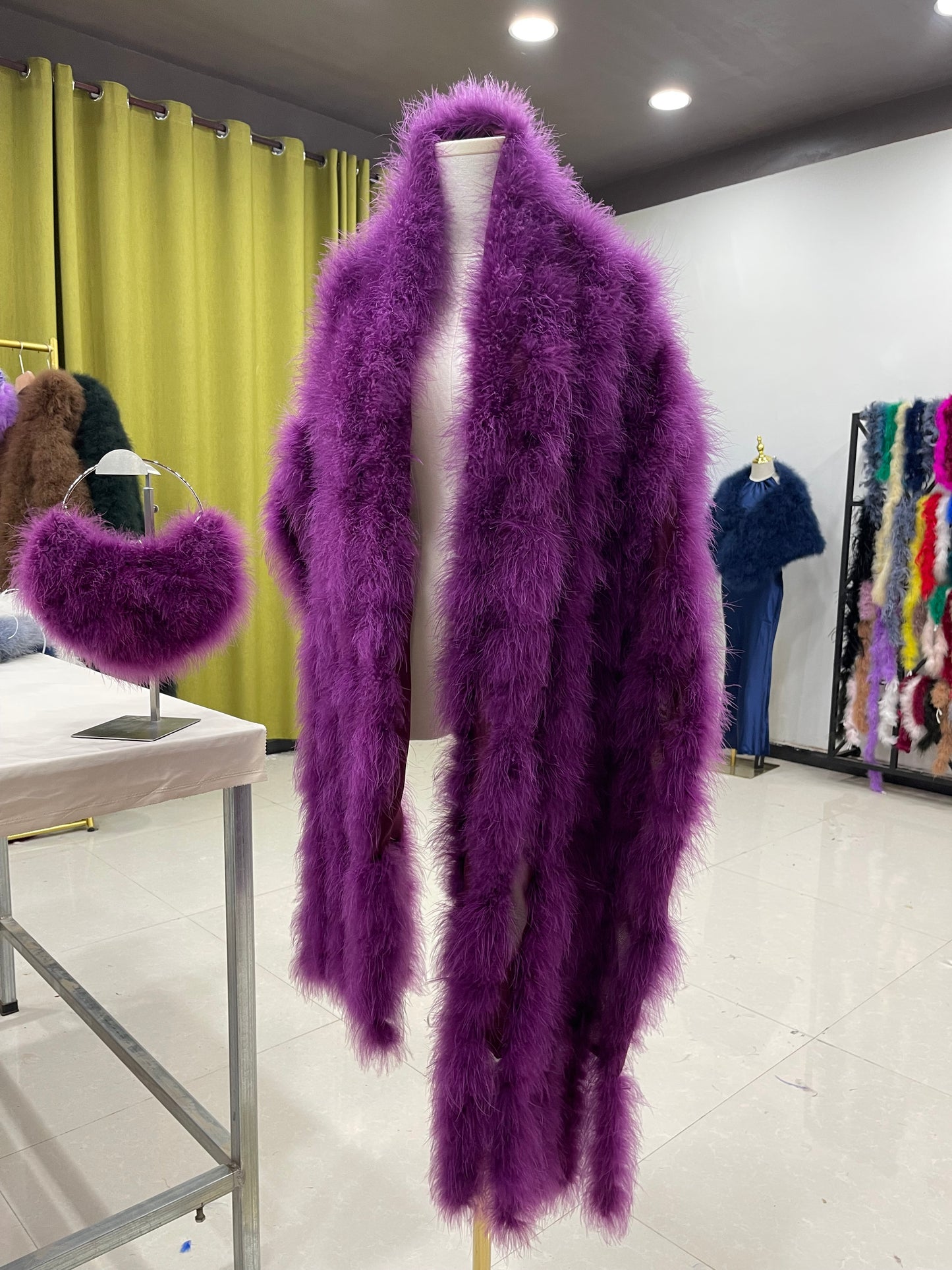 Women's shawls, extended shawls, women's neck scarves, scarves, made of turkey feathers, hand-woven, can be worn in all seasons, dress shawls, banquet shawls, clothing factories that can wholesale