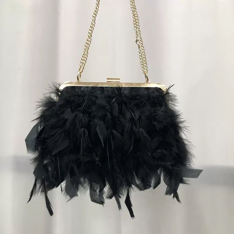 Bags made of feathers, ladies bags, shoulder bags, messenger bags, square bags, mobile phone bags, banquet bags, wholesale available