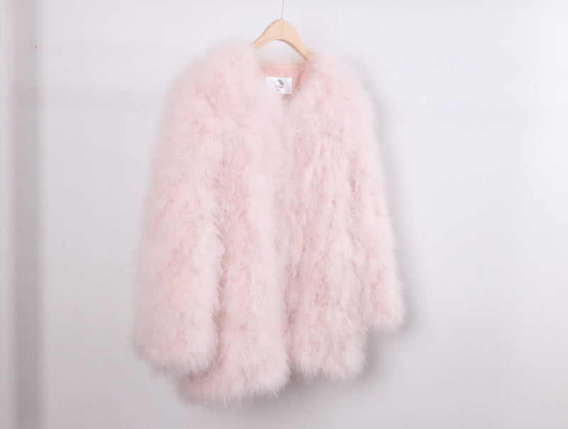 70cm Women's quilted jacket, thin cotton jacket, spring and autumn outerwear, turkey feather jacket, real fur outerwear, clothing factory, wholesale, custom sizes available