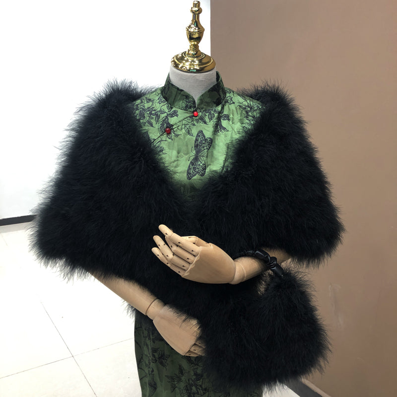 Turkey feather shawls, four seasons, ladies shawls, banquet capes, handmade, real feathers, daily warm outerwear, dress outerwear, wholesale available