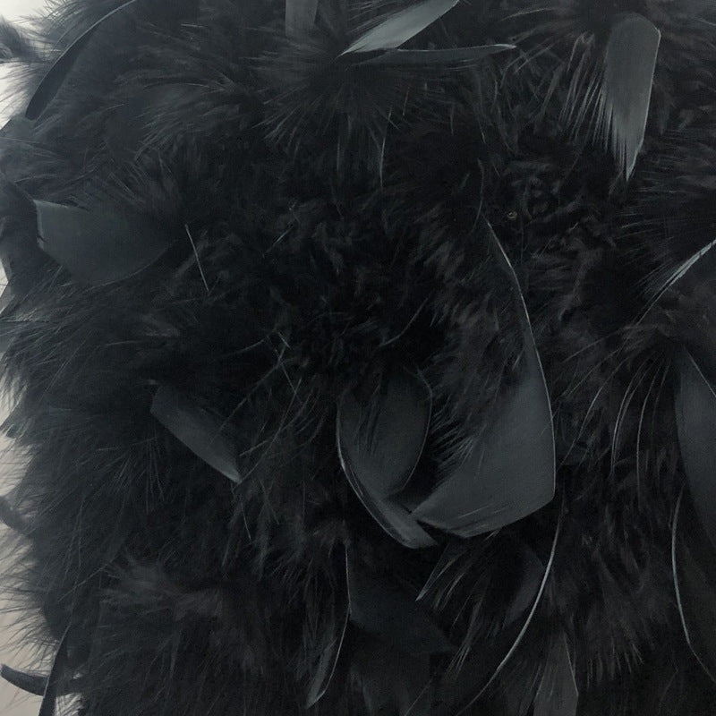 Turkey feather bra wrap handmade tube top sleeveless vest ladies summer sexy nightclub real feathers wholesale clothing factory can customize size