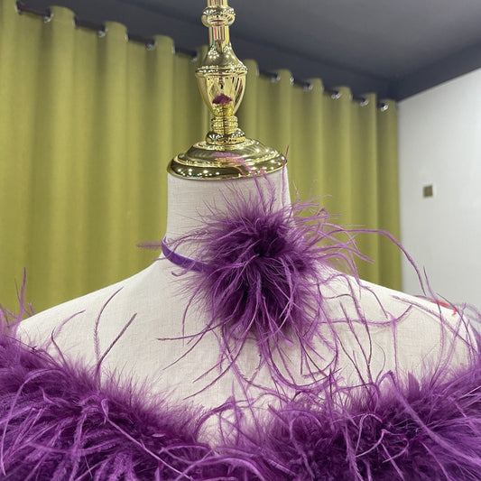 Handmade clavicle necklace ostrich feather decoration fashionable and versatile homemade original design can be wholesale