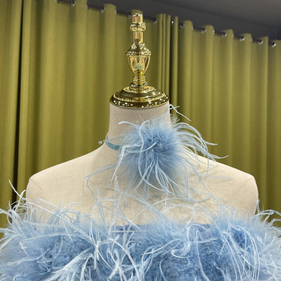 Handmade clavicle necklace ostrich feather decoration fashionable and versatile homemade original design can be wholesale