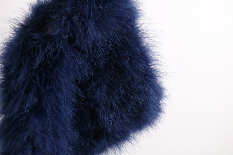 Vest bag, feather bag, handmade bag, soft bag, plush bag, fur bag, can be wholesaled