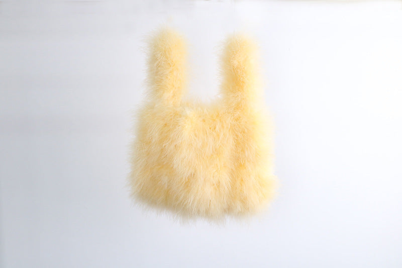 Vest bag, feather bag, handmade bag, soft bag, plush bag, fur bag, can be wholesaled