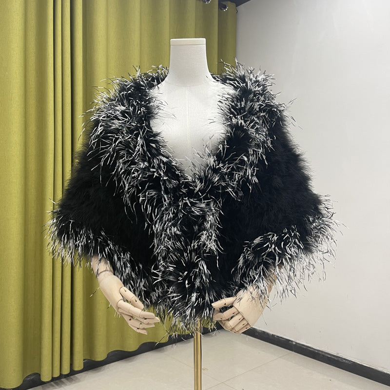 Women's shawls Real Feather Ostrich Feather Shawlskin Shawlskins Dress Shawls Banquet Wearing Feather Clothing Manufacturer