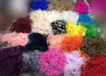 Custom European and American Cross-Border Trade Ostrich Feather Bag Crossbody Small Round Bag Phone Bag Handmade Fur Bag