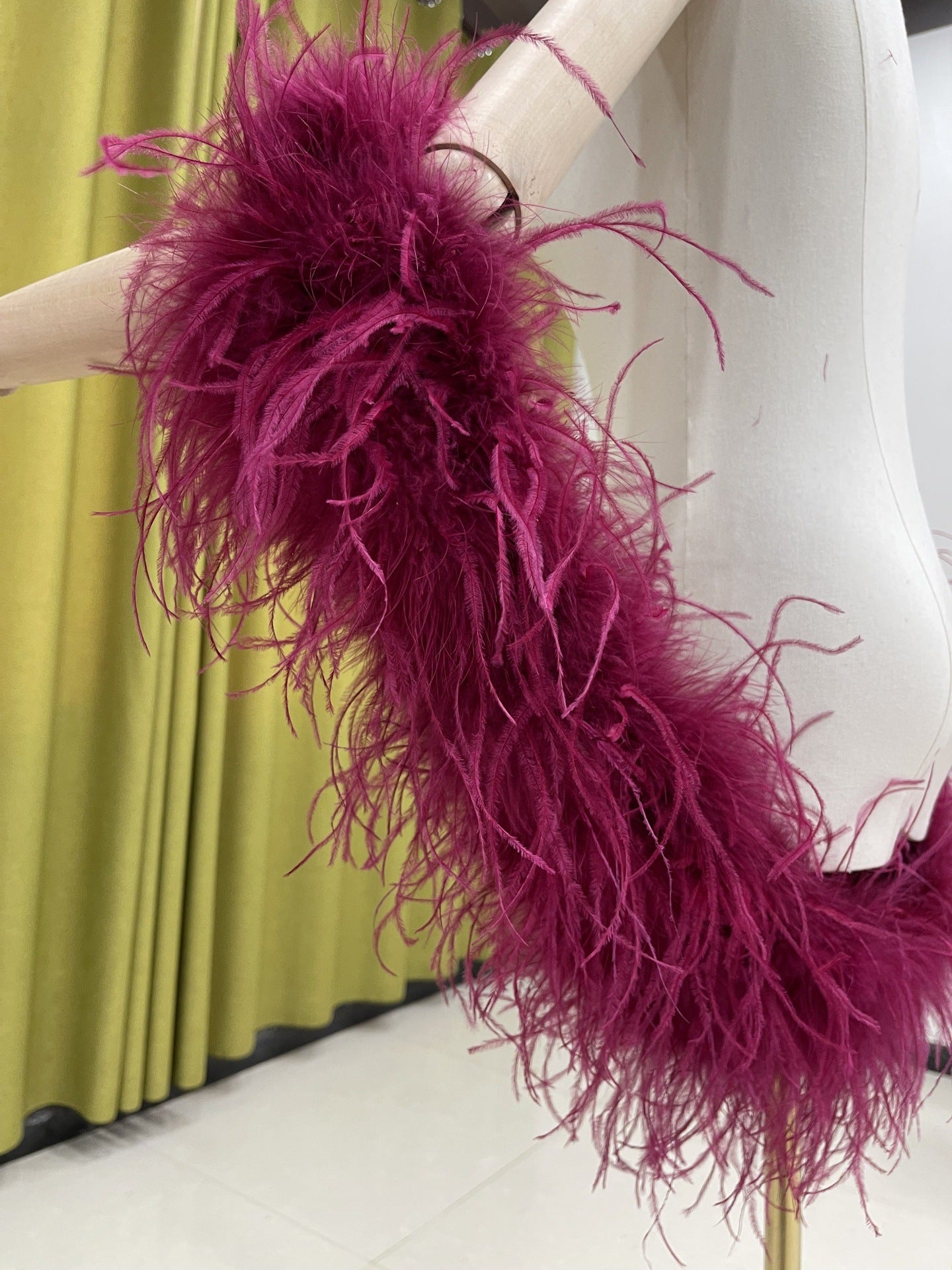 Party shawl, dress shawl, train shawl, ostrich feather, real feather