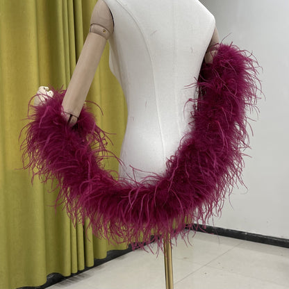 Party shawl, dress shawl, train shawl, ostrich feather, real feather