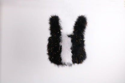 Vest bag, feather bag, handmade bag, soft bag, plush bag, fur bag, can be wholesaled