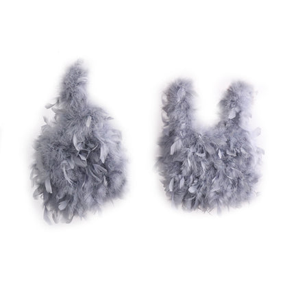 Vest bag, feather bag, handmade bag, soft bag, plush bag, fur bag, can be wholesaled