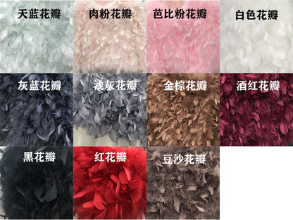 Feather shawl, ladies' trailing shawl, banquet dress shawl, evening party, cloak, turkey fur shawl, real fur