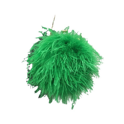 Custom European and American Cross-Border Trade Ostrich Feather Bag Crossbody Small Round Bag Phone Bag Handmade Fur Bag