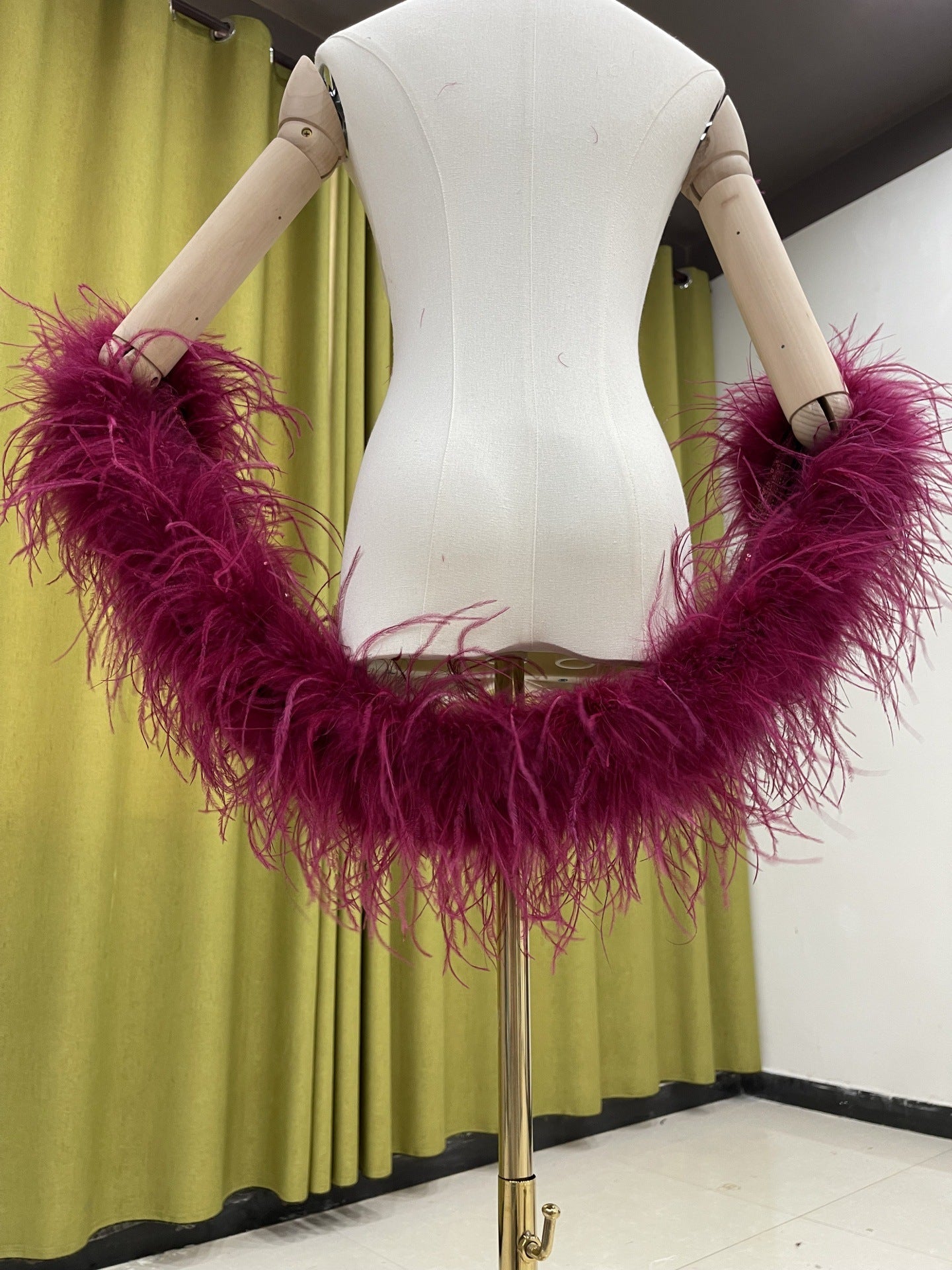 Party shawl, dress shawl, train shawl, ostrich feather, real feather