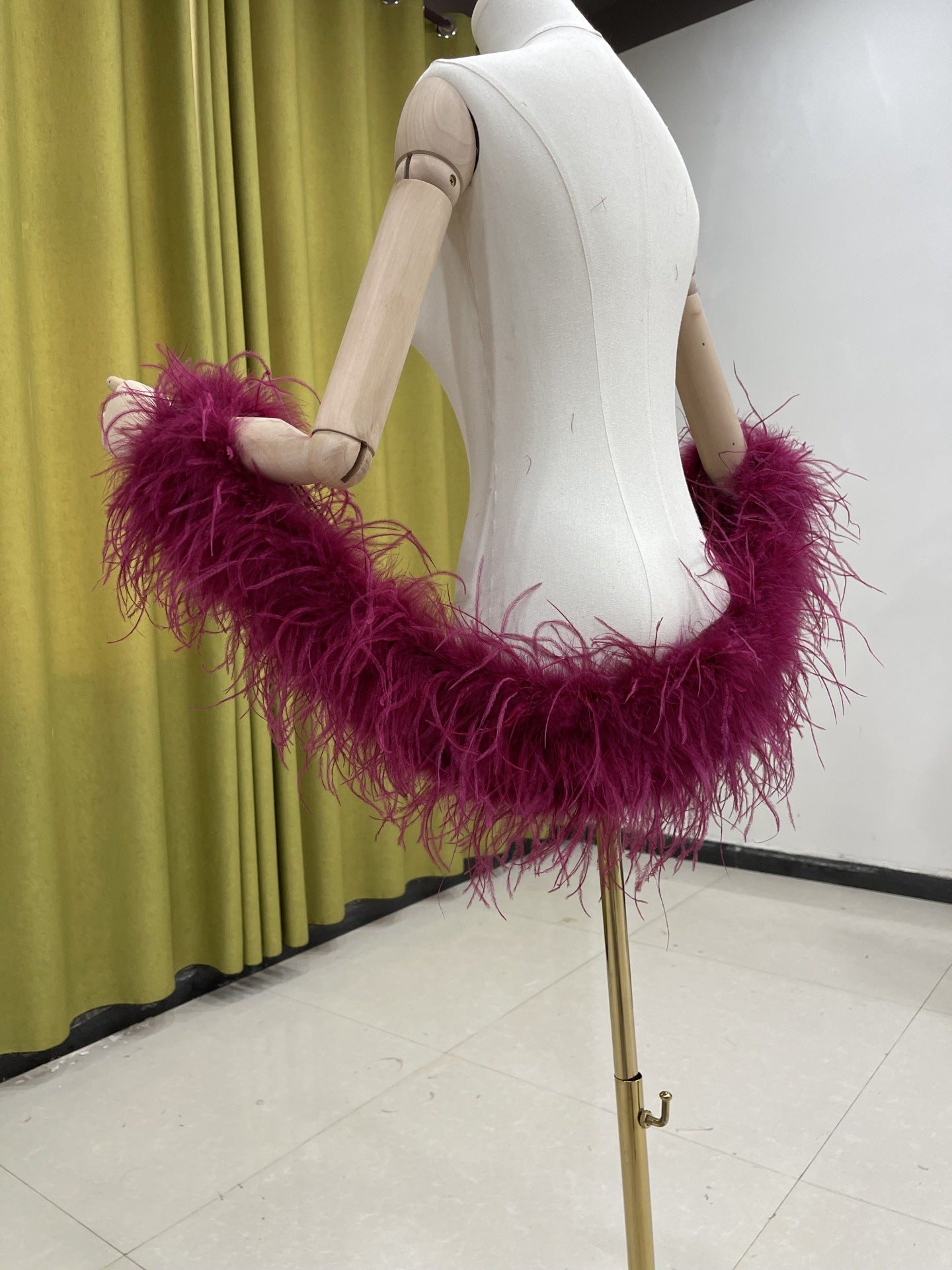 Party shawl, dress shawl, train shawl, ostrich feather, real feather