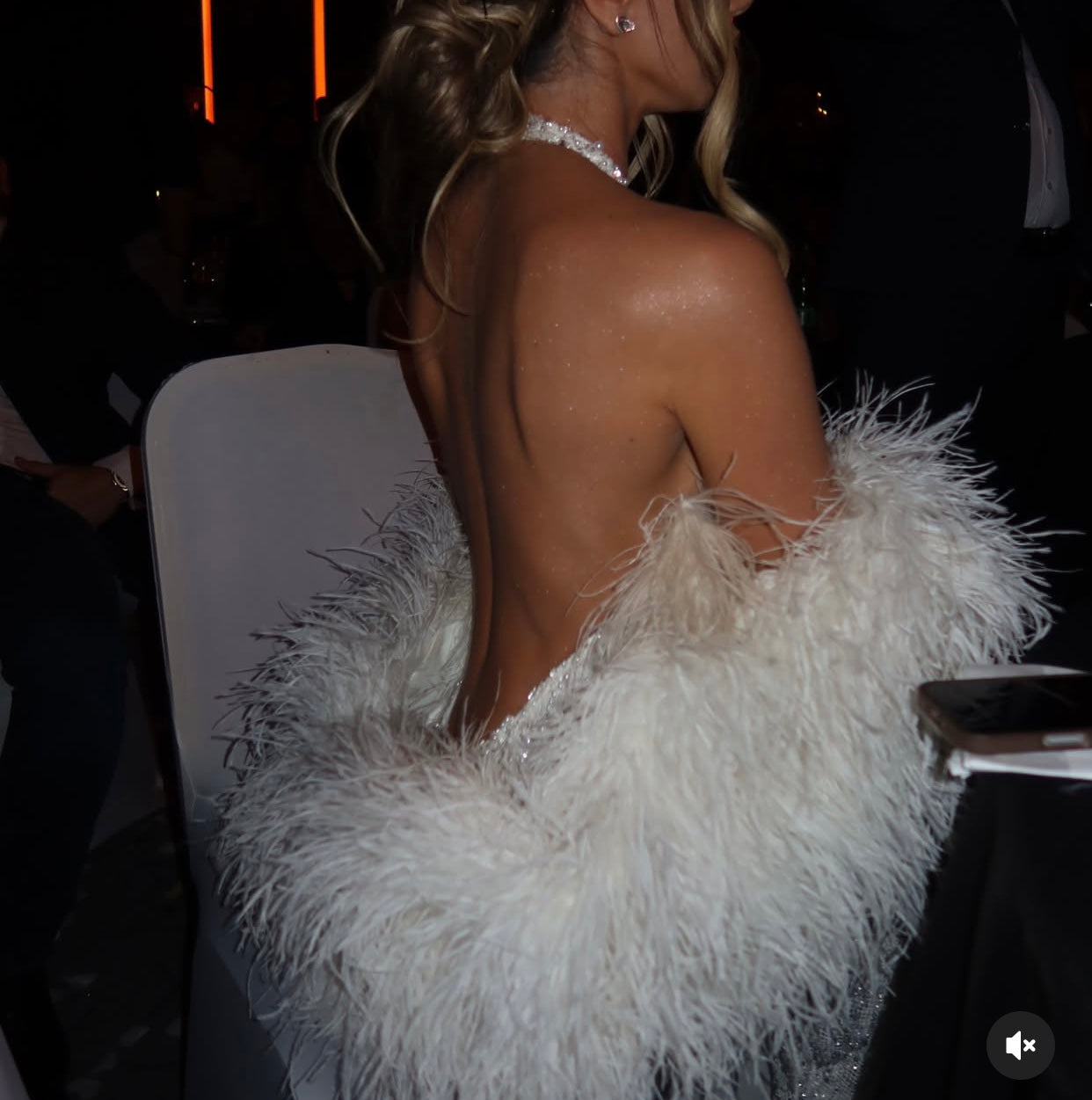 Custom Grey Ostrich Feather Shawl