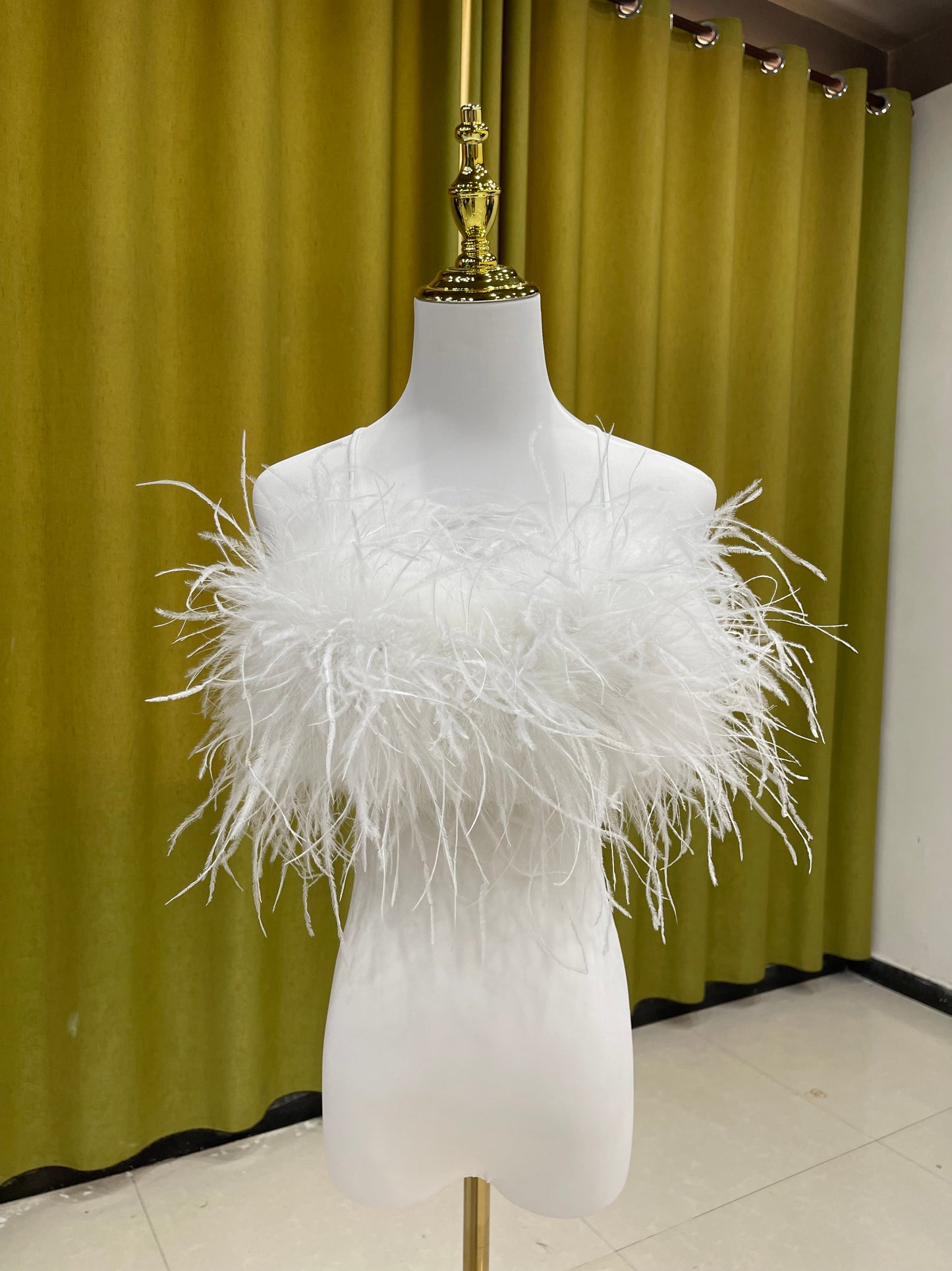 Ostrich feather bra, ostrich feather vest, ostrich feather chest wrap, backless sexy bra, women's beautiful back bra, outer wear bra vest, wholesale, clothing factory