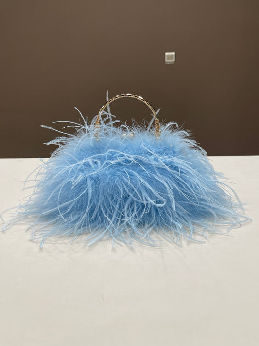 Women's handbags, ostrich feather bags, messenger bags, feather fur bags, party bags, real fur bags, handmade bags, wholesale, customizable, multiple colors, gold bracelet bags,