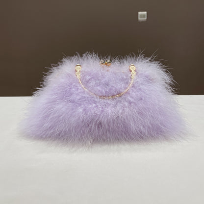 Women's handbags, feather handbags, turkey feather handbags, crossbody handbags, feather bags, handmade bags, real fur bags, handmade fur bags, wholesale and pattern making are available.