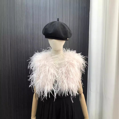 Cape vest, ladies vest, fur vest, short waistcoat, sleeveless coat, ostrich wool vest, ostrich wool cape, wholesale, custom sizes available