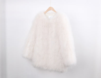 70cm Women's quilted jacket, thin cotton jacket, spring and autumn outerwear, turkey feather jacket, real fur outerwear, clothing factory, wholesale, custom sizes available