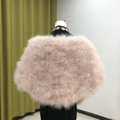 Women's shawls, thick warm shawls, widened shawls, turkey feather shawls, feather shawls, fur shawls, banquet dress shawls, cheongsam shawls, outer shawls, outer wear, various colors, wholesale
