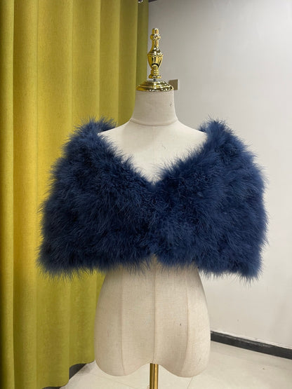Feather shawl, banquet dress shawl, cloak, evening dress outer wear, turkey feather shawl, real feather, wholesale, customization