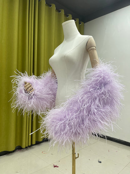 Handmade Natural Ostrich Feather Shawl Luxury Fluffy Cape 30 Colors Custom Wholesale 20-Year Factory Supply for Wedding Evening Party Dress,Shawl made of ostrich feathers