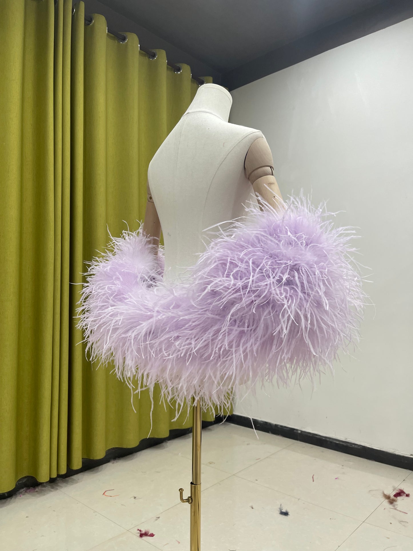 Handmade Natural Ostrich Feather Shawl Luxury Fluffy Cape 30 Colors Custom Wholesale 20-Year Factory Supply for Wedding Evening Party Dress,Shawl made of ostrich feathers