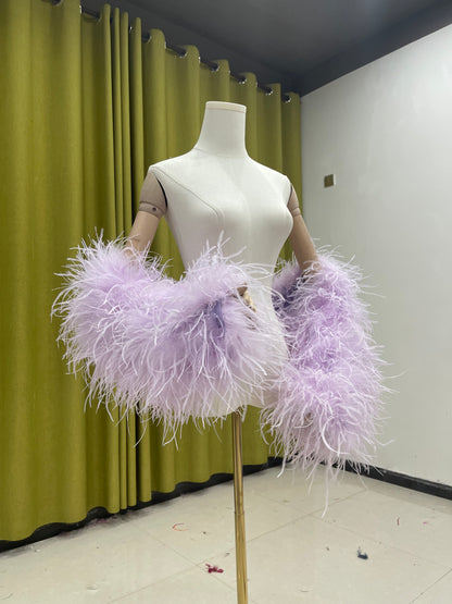 Handmade Natural Ostrich Feather Shawl Luxury Fluffy Cape 30 Colors Custom Wholesale 20-Year Factory Supply for Wedding Evening Party Dress,Shawl made of ostrich feathers