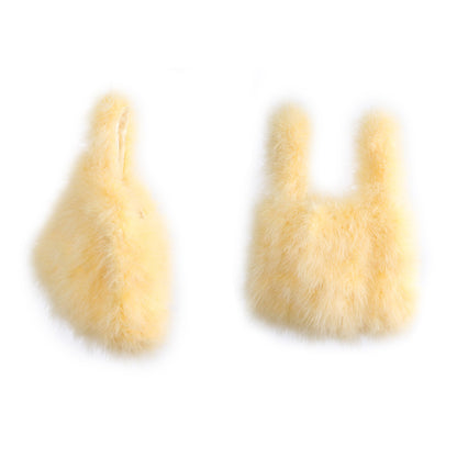 Vest bag, feather bag, handmade bag, soft bag, plush bag, fur bag, can be wholesaled