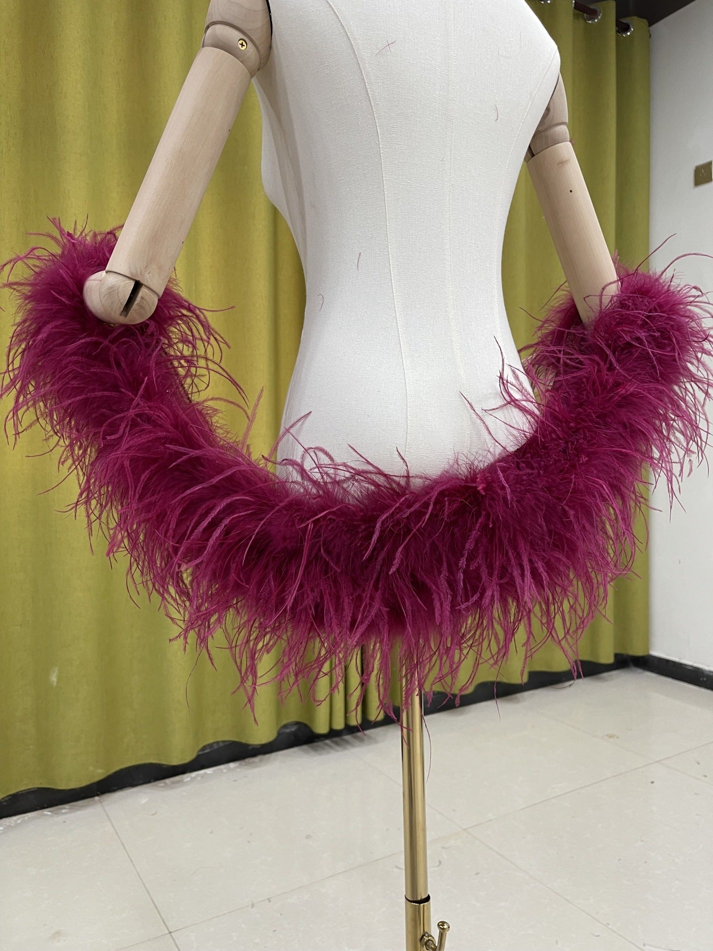 Party shawl, dress shawl, train shawl, ostrich feather, real feather