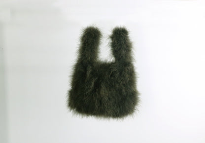 Vest bag, feather bag, handmade bag, soft bag, plush bag, fur bag, can be wholesaled