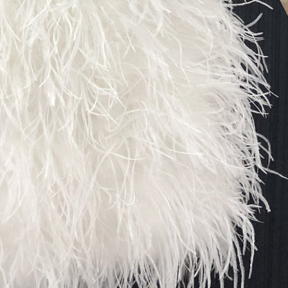 Custom European and American Cross-Border Trade Ostrich Feather Bag Crossbody Small Round Bag Phone Bag Handmade Fur Bag