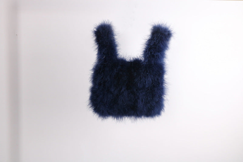 Vest bag, feather bag, handmade bag, soft bag, plush bag, fur bag, can be wholesaled